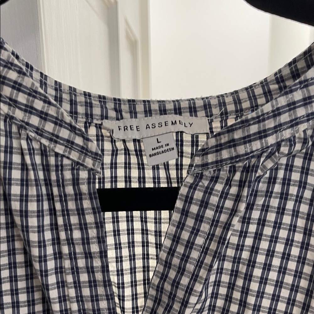 Classic Checkered Button-Up Blouse - image 2